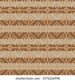 Brown Christmas fair isle pattern background for fashion textiles, knitwear and graphics