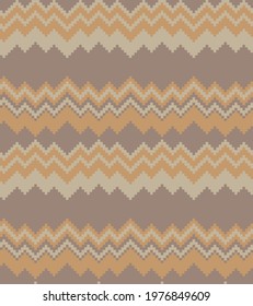 Brown Christmas fair isle pattern background for fashion textiles, knitwear and graphics