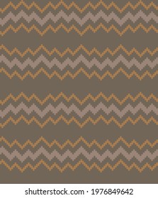 Brown Christmas fair isle pattern background for fashion textiles, knitwear and graphics