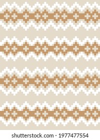 Brown Christmas fair isle pattern background for fashion textiles, knitwear and graphics