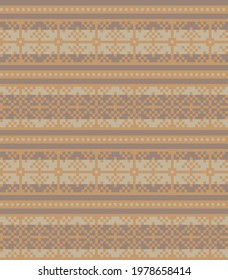 Brown Christmas fair isle pattern background for fashion textiles, knitwear and graphics