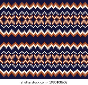 Brown Christmas fair isle pattern background for fashion textiles, knitwear and graphics