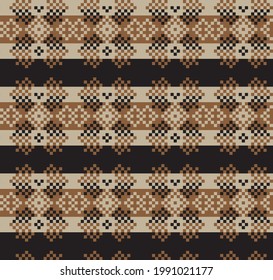 Brown Christmas fair isle pattern background for fashion textiles, knitwear and graphics