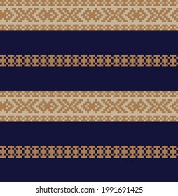 Brown Christmas fair isle pattern background for fashion textiles, knitwear and graphics