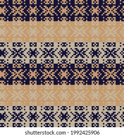 Brown Christmas fair isle pattern background for fashion textiles, knitwear and graphics