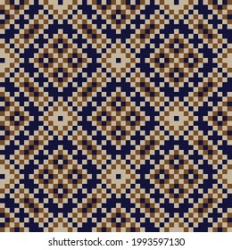 Brown Christmas fair isle pattern background for fashion textiles, knitwear and graphics