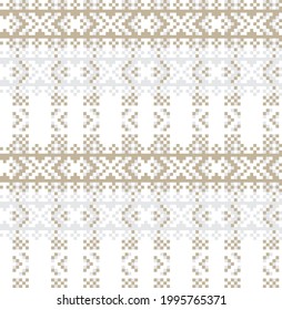 Brown Christmas fair isle pattern background for fashion textiles, knitwear and graphics