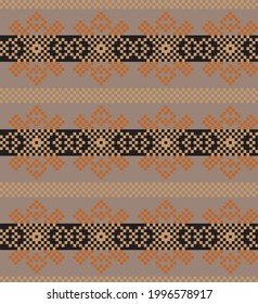 Brown Christmas fair isle pattern background for fashion textiles, knitwear and graphics