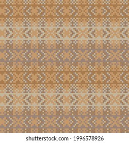 Brown Christmas fair isle pattern background for fashion textiles, knitwear and graphics