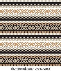 Brown Christmas fair isle pattern background for fashion textiles, knitwear and graphics