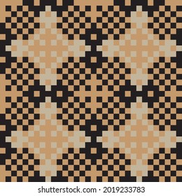 Brown Christmas fair isle pattern background for fashion textiles, knitwear and graphics