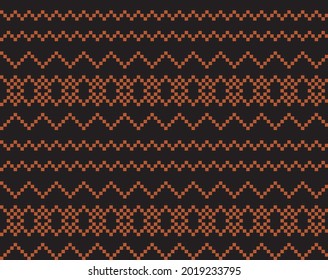 Brown Christmas fair isle pattern background for fashion textiles, knitwear and graphics