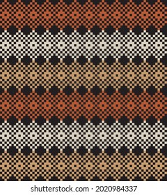 Brown Christmas fair isle pattern background for fashion textiles, knitwear and graphics