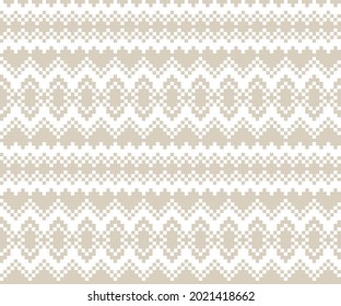 Brown Christmas fair isle pattern background for fashion textiles, knitwear and graphics