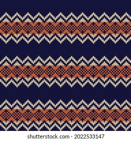Brown Christmas fair isle pattern background for fashion textiles, knitwear and graphics