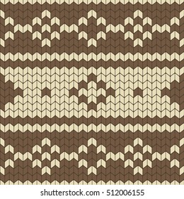 Brown Christmas Knitted Seamless Pattern. Great for Christmas projects, wrapping paper, backgrounds or printed on fabric or textile.