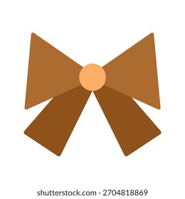 brown christmas ribbon bow vector clipart