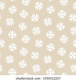 Brown Christmas Snowflakes seamless pattern design for website graphics, fashion textile