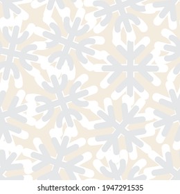 Brown Christmas Snowflakes seamless pattern design for website graphics, fashion textile