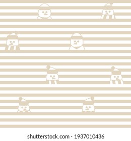Brown Christmas Snowman nahtloses Muster-Design für Website-Grafiken, Mode-Textilien