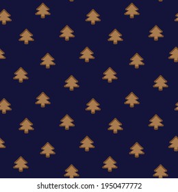 Brown Christmas Tree seamless pattern design for website graphics, fashion textile