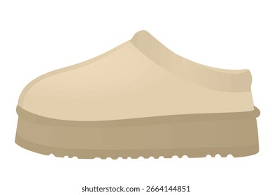Bota de nieve gruesa marrón. Vector	