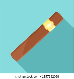 Brown cigar of cuba icon. Flat illustration of brown cigar of cuba vector icon for web design