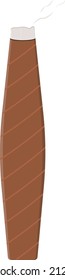 Cigar marrón, ilustración, vector sobre un fondo blanco.