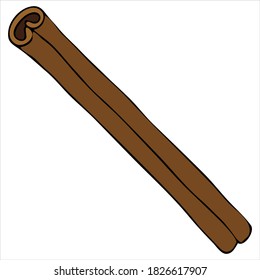 brown cinnamon stick, spice, vector element spice