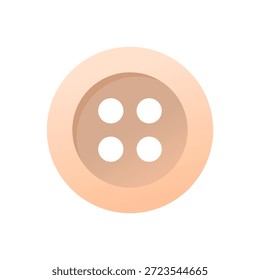 Diseño de Vector de icono de costura de Botón marrón