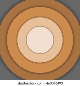 Brown circle material design background, vector