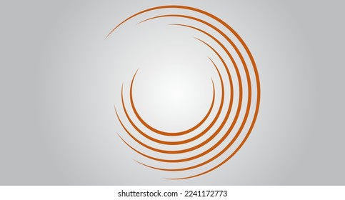 Líneas de velocidad de círculo marrón aisladas. Líneas de velocidad abstractas en forma de círculo, vector. Para el arte geométrico, diseño de elementos, logotipo, materiales de impresión y plantilla de carteles. Resumen de las líneas de velocidad de los círculos de fondo