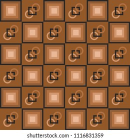 Brown Circle and Square Absctract Pattern Background