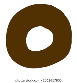 brown circles like donuts on a white background