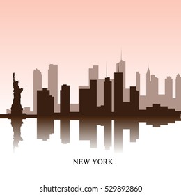 Brown cityscape of New York City, Vector illustration