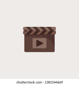 Brown Clapper Board Film Flat Icon for Any Purpose