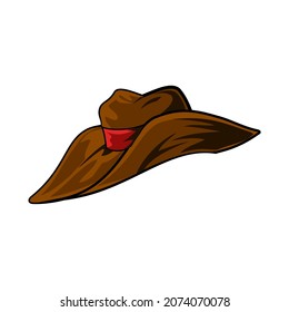 Brown classic cowboy hat. Vector image