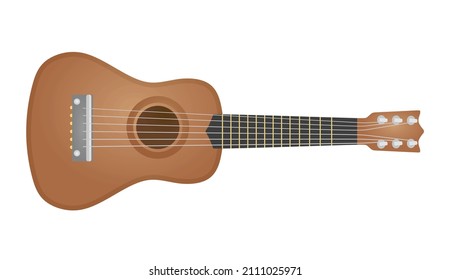 Brown classic guitar. vector illustration