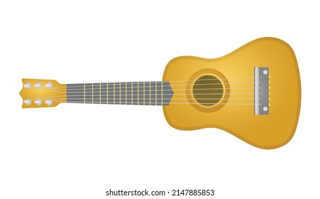 Brown classic guitar. vector illustration