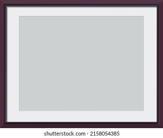 Brown classic wooden frame. Vector illustration
