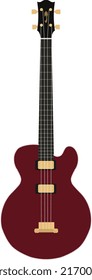 Brown classical bass guitar vector