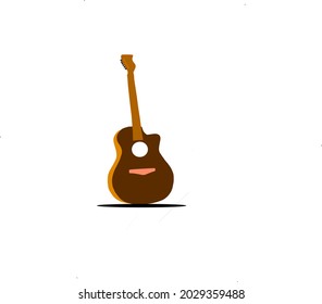 brown classical guitar illustration and standing