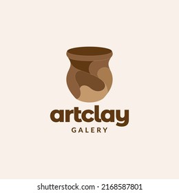 brown clay artistic logo design vector graphic symbol icon illustration creative idea