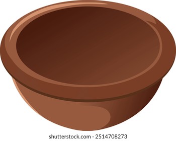 Brown clay bowl with smooth finish