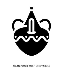 brown clay crockery glyph icon vector. brown clay crockery sign. isolated symbol illustration