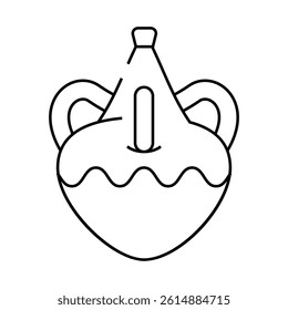 brown clay crockery line icon vector. brown clay crockery sign. isolated contour symbol black illustration