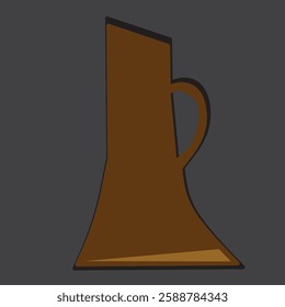 brown clay jar design in the shape of a vector cup