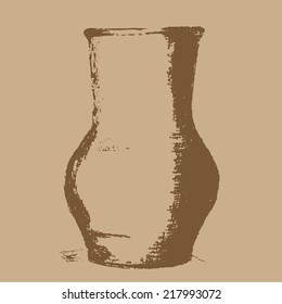 brown clay pot for liquids
