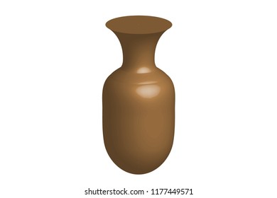 Brown clay vase.