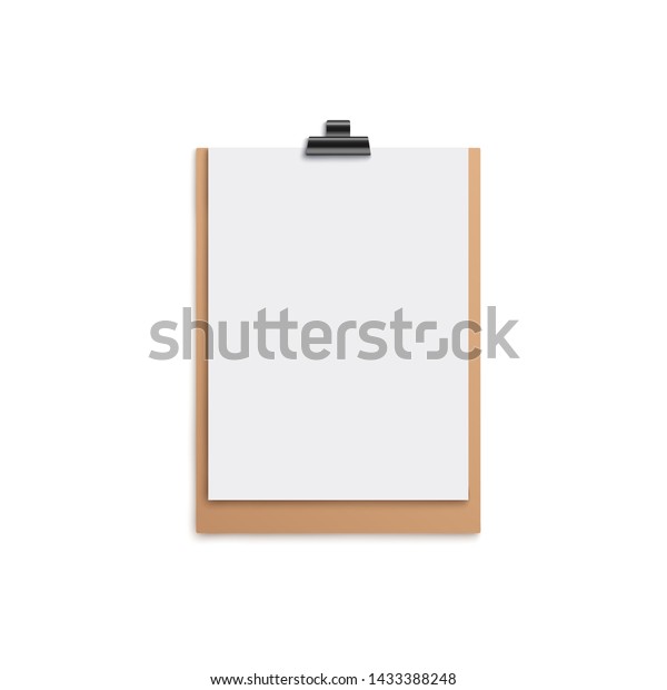 Download Brown Clipboard Mockup Blank White Piece Stock Vector Royalty Free 1433388248